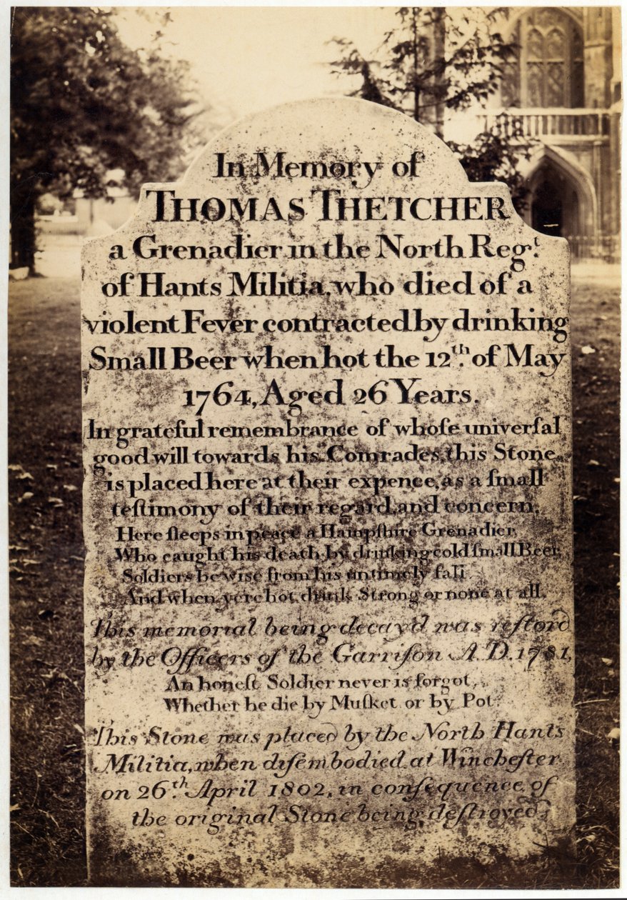 Pierre tombale de Thomas Thetcher à la cathédrale de Winchester, Hampshire, Angleterre, 1764 - Unknown