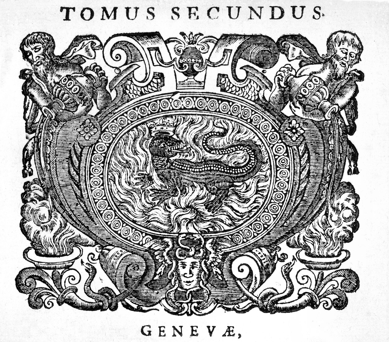 Dispositif en bois sur la page de titre de Bibliotheca chemica curiosa, 1702 - Unknown
