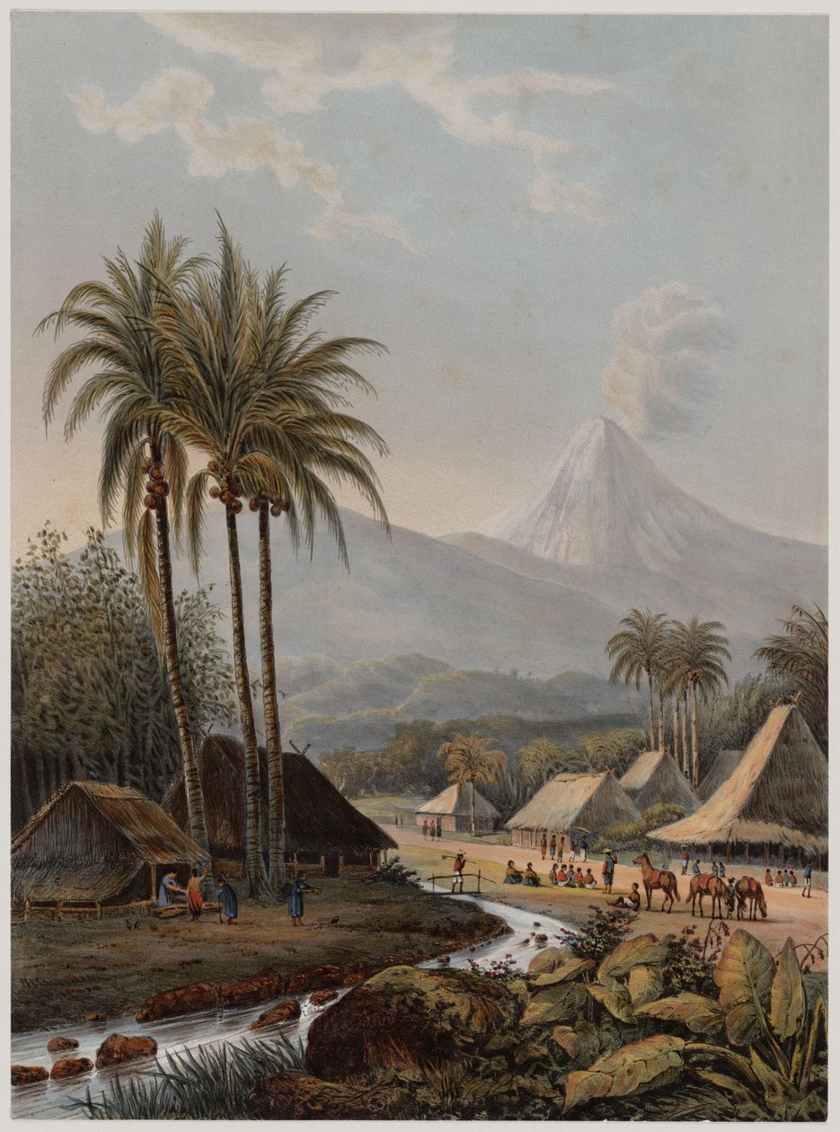 Volcan Smeroe (Vue depuis la résidence Passaroeng) - Русский