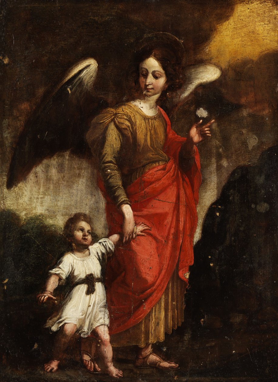 Ange gardien Raphaël avec un jeune enfant - Anonymous