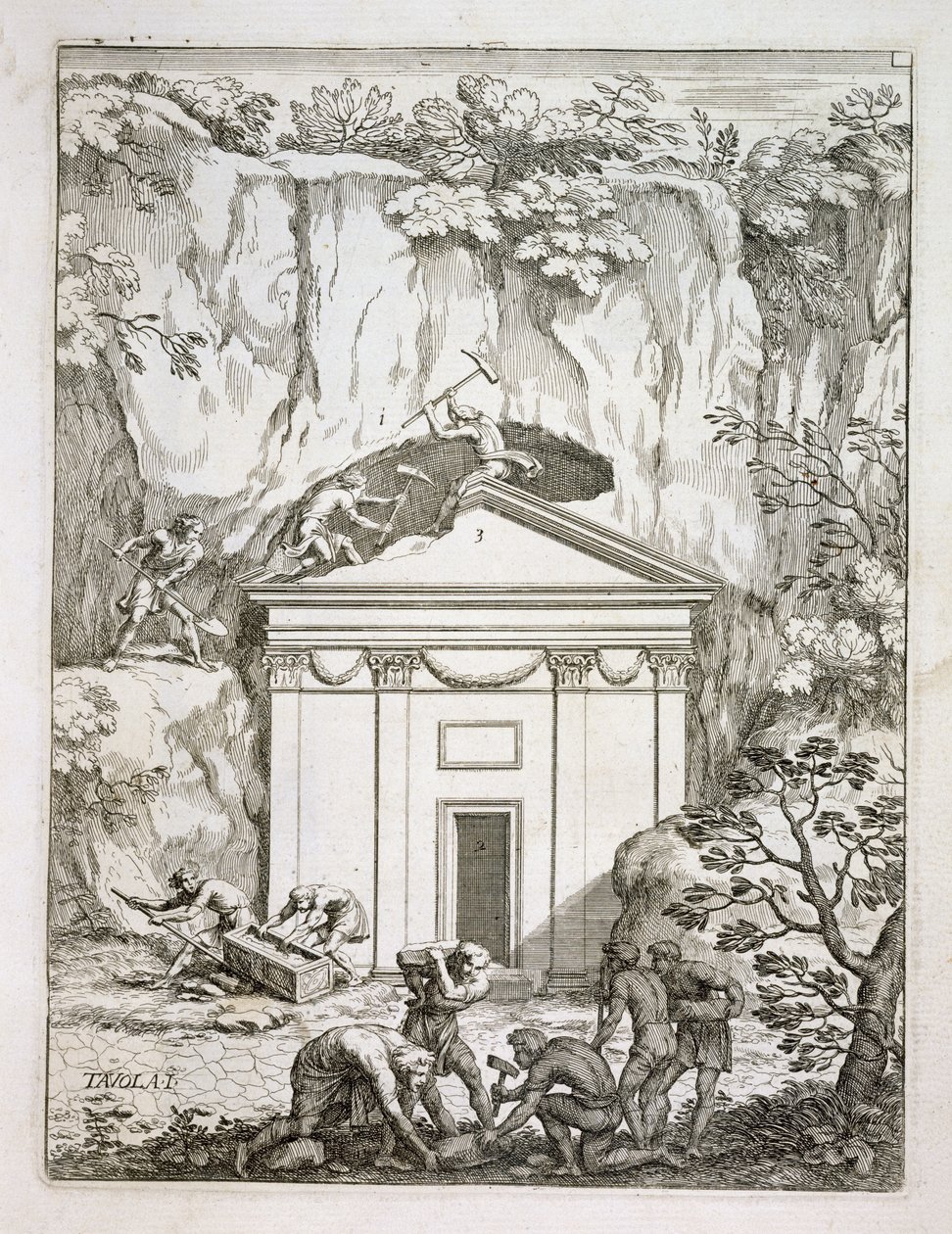 Fouille de la tombe de Quintus Nasonius Ambrosius dans les années 1670, de 