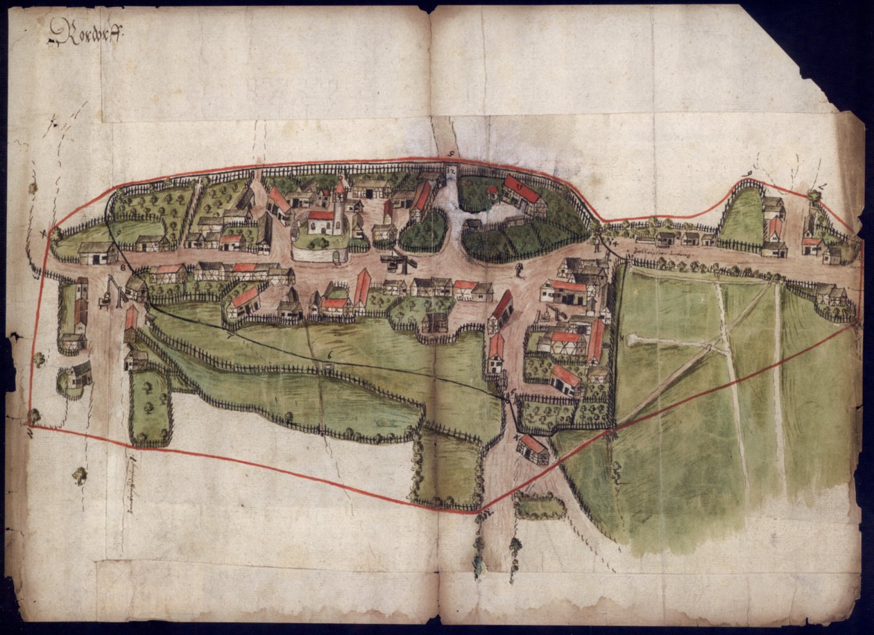 Vue du village de Rohrdorf près de Meßkirch sur une carte à vol d