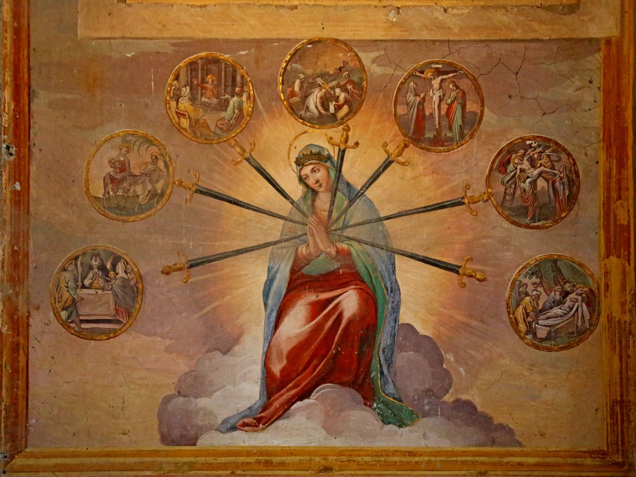 Une variation sur les Joies (et Douleurs) de la Vierge Marie : Annonciation, Fuite en Égypte, Présentation, Via Crucis, Crucifixion, Déposition, Mise au tombeau - Unknown