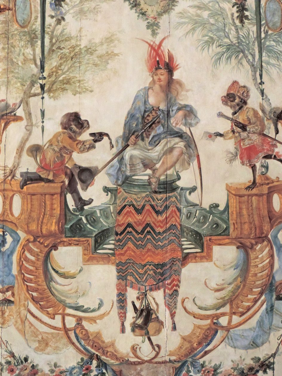 Chantilly, Château : Un détail de la décoration dans la Grande Singerie par Christophe Huet, 1737 - Unknown