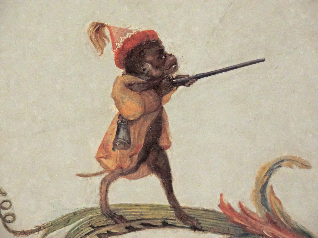 Chantilly, Château : Un détail de la décoration dans la Grande Singerie par Christophe Huet, 1737 - Unknown
