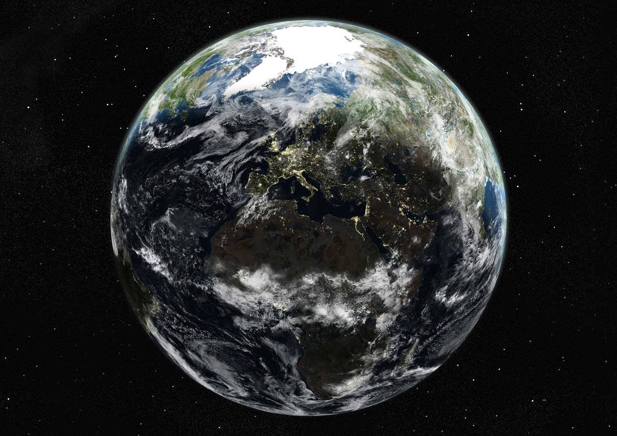 Globe centré sur l