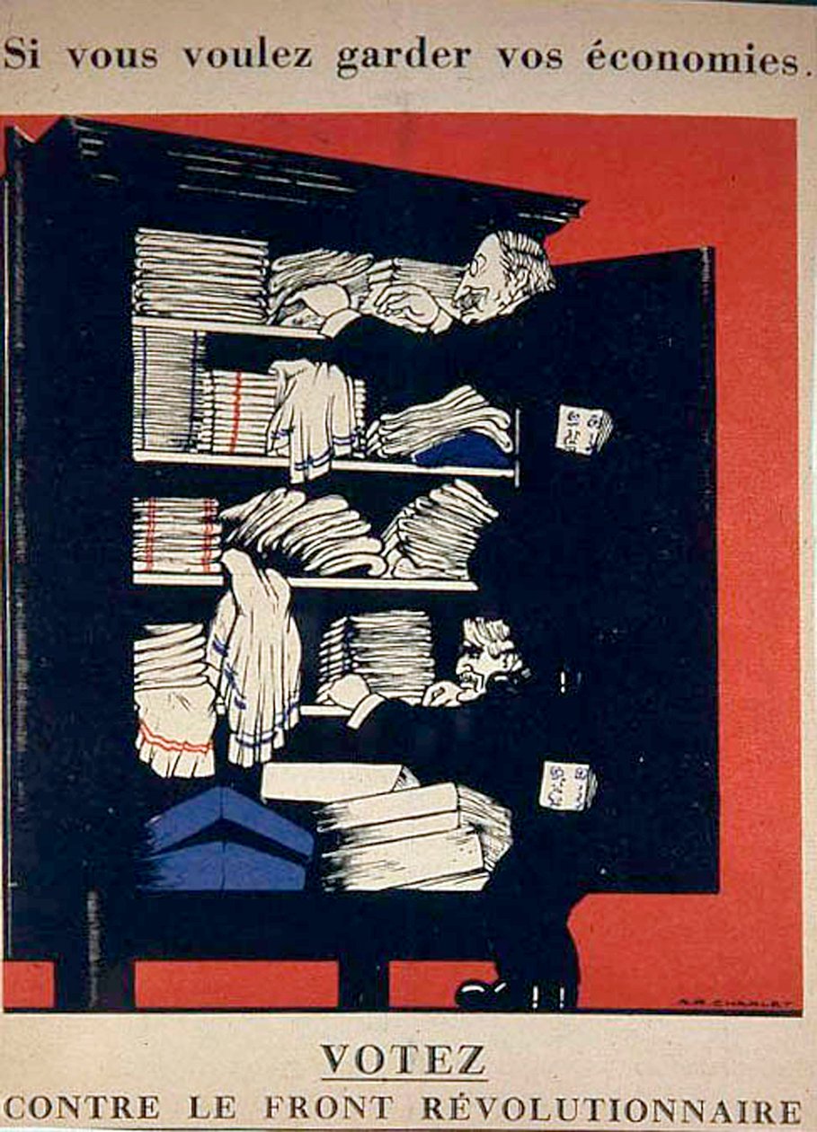 Si vous voulez garder vos économies, votez contre le front révolutionnaire, affiche anti-communiste de 1936 - Unknown