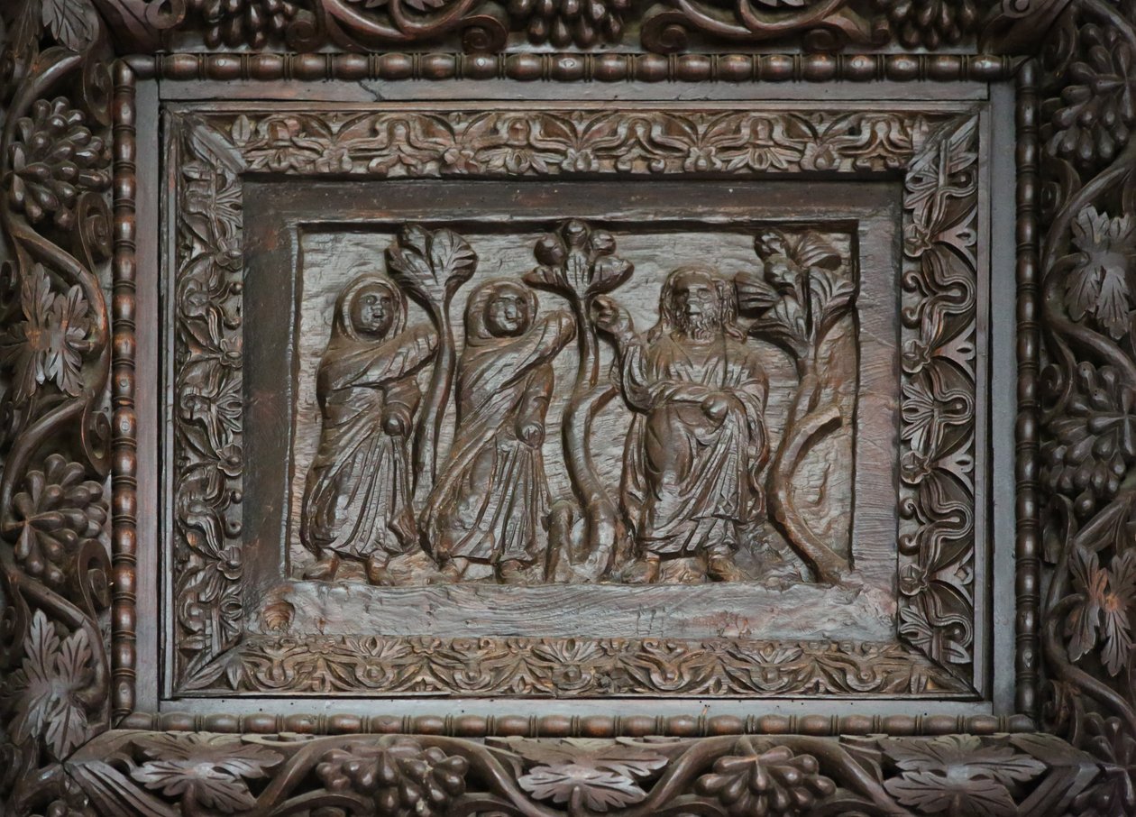 Panneau de la porte du 5ème siècle : le Christ apparaît aux Saintes Femmes au tombeau - Unknown
