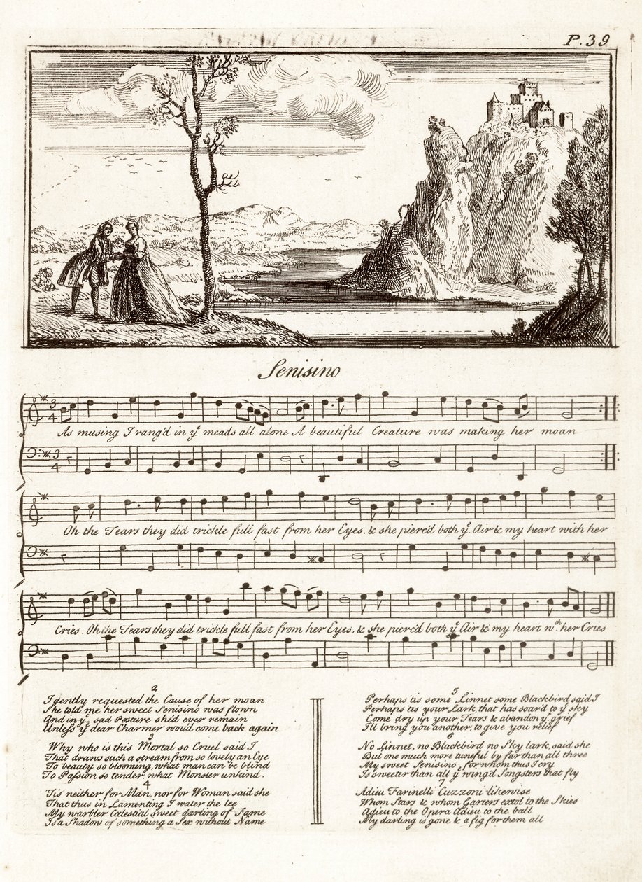 Senesino par Handel, gravure - Unknown