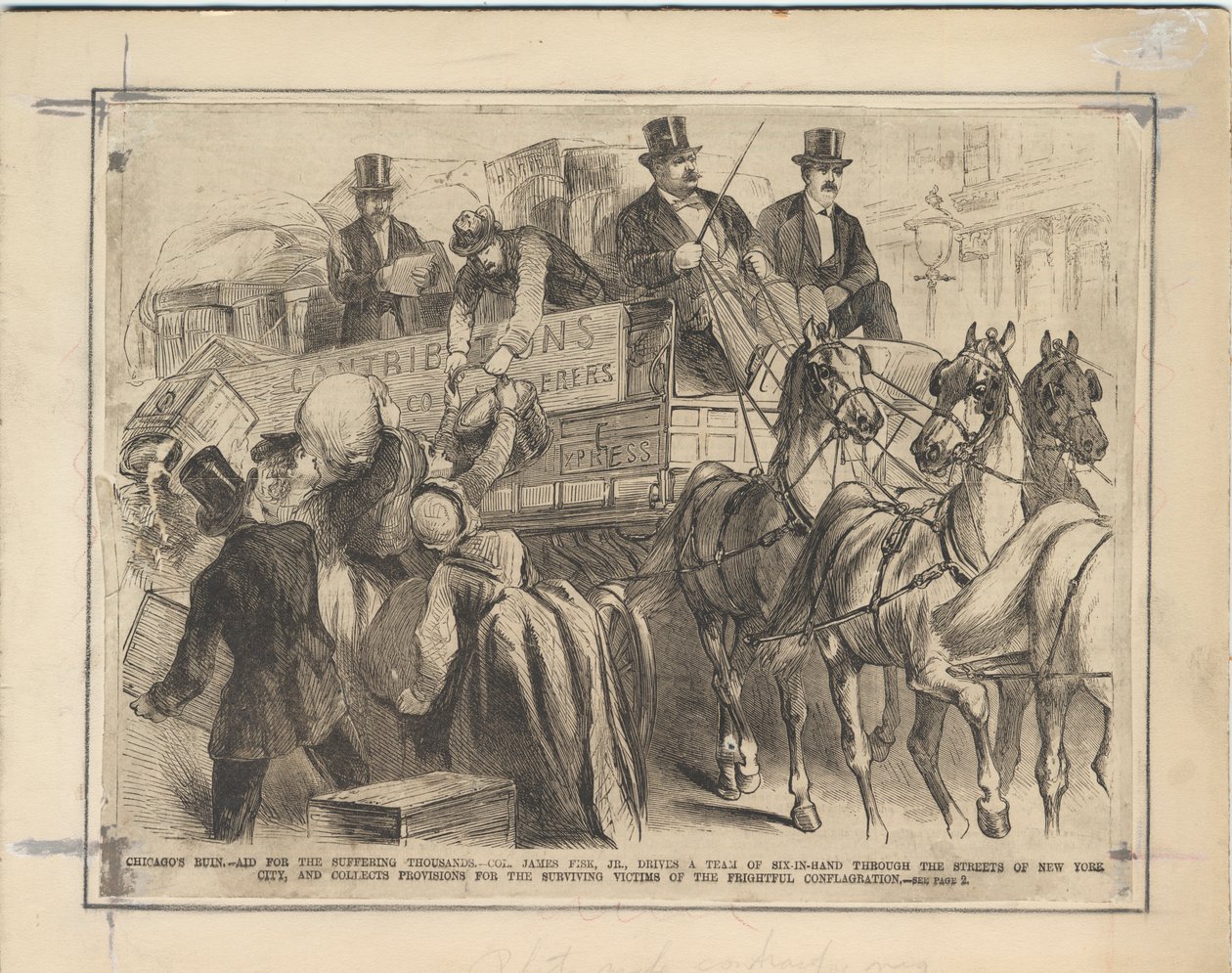 Ruines de Chicago - Aide pour les milliers de souffrants, 1871 - American School