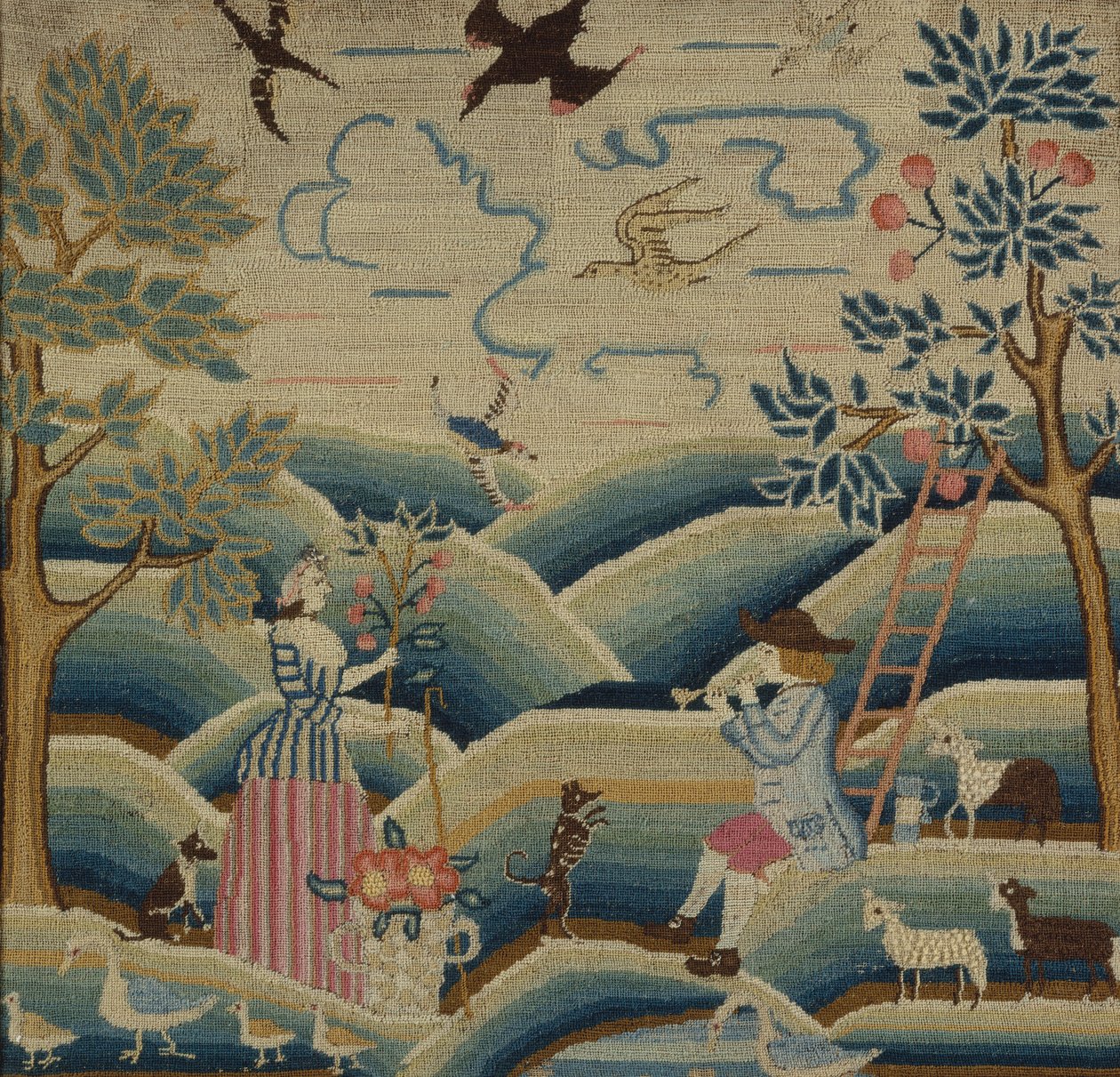 Image brodée, c.1740 - American School