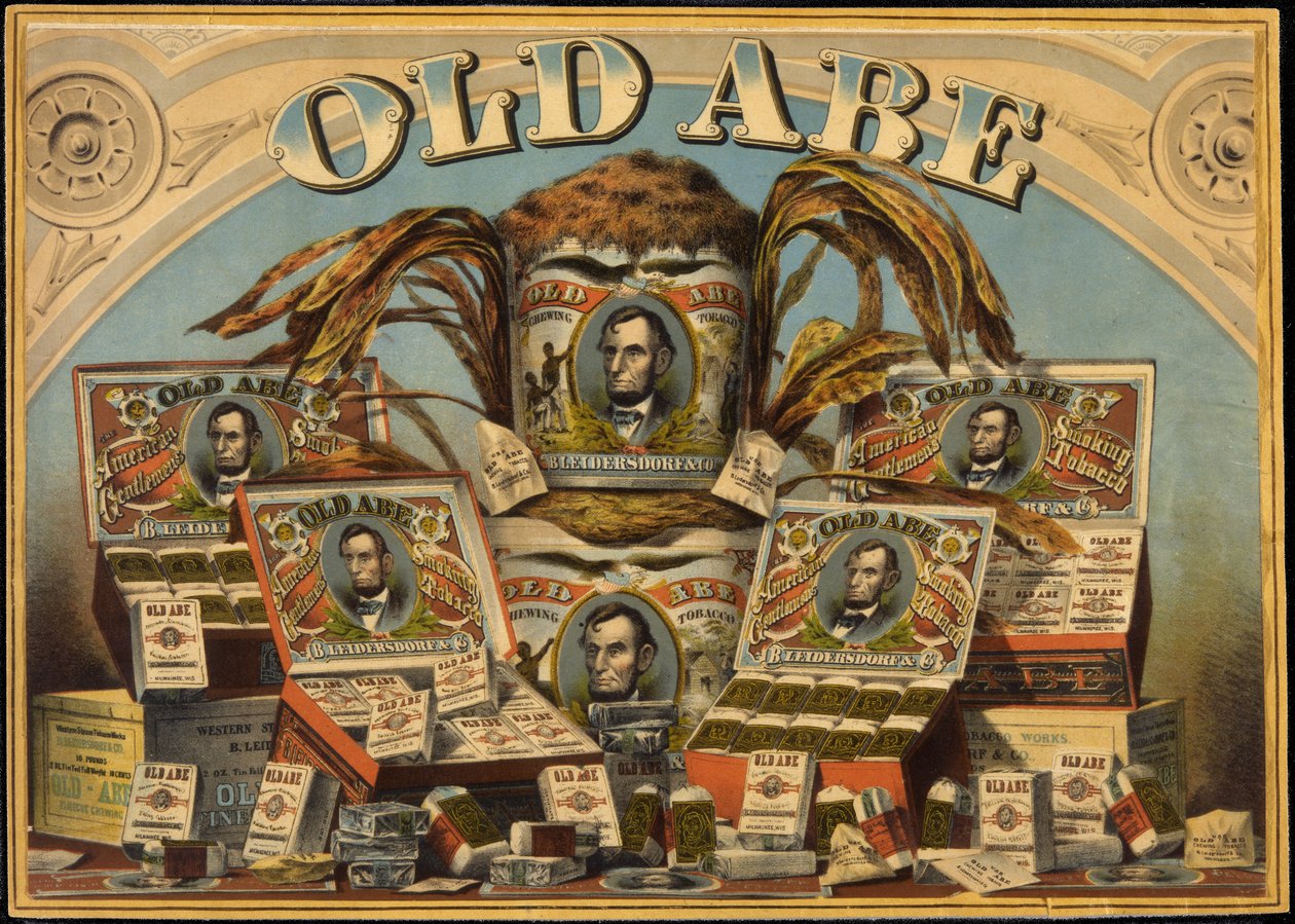 Old Abe fumant du tabac - American School