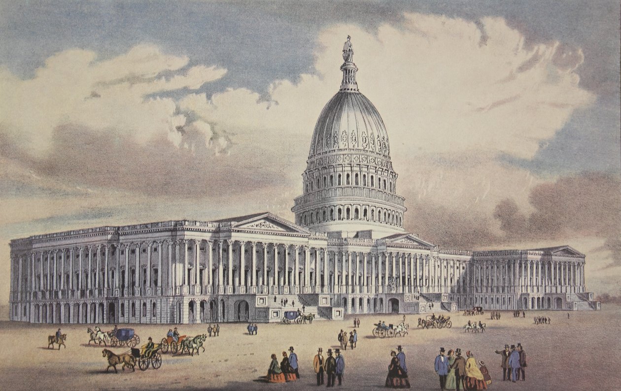 Capitole des États-Unis - Washington, D.C., pub. 1865, Currier & Ives - American School