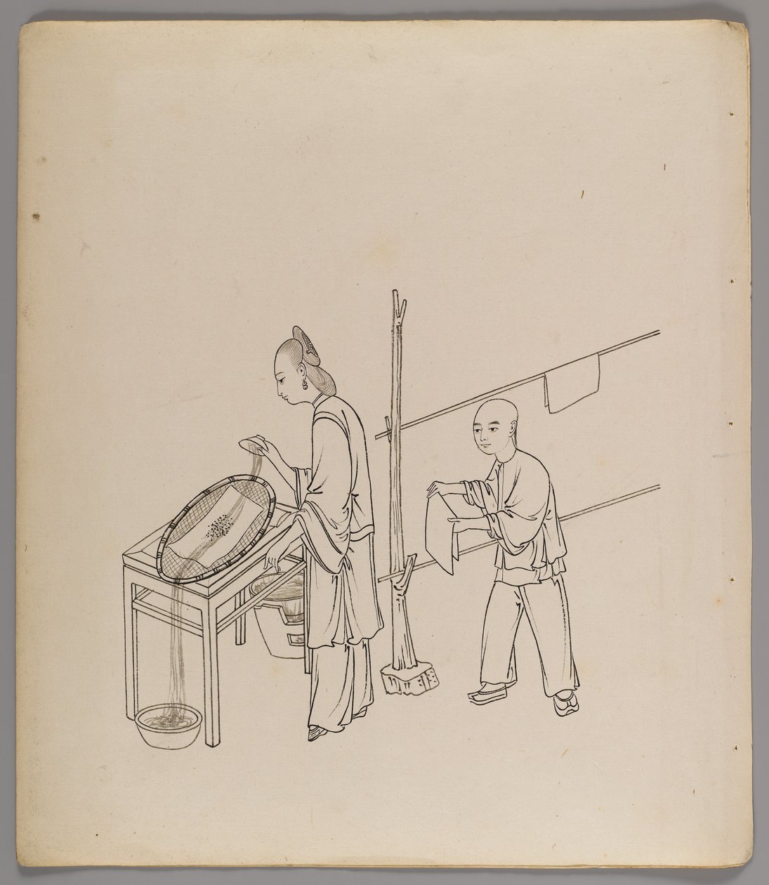Album de feuilles séparées : Culture et production de la soie - Chinese School