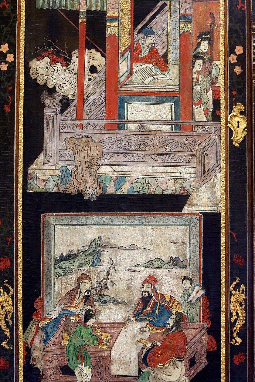 Panneaux en laque de Coromandel de Chine, détail, c.1730 - Chinese School