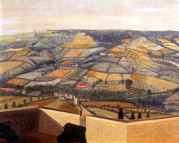 Paysage étendu vu de Rodborough Fort, vers 1764 (détail) - English School