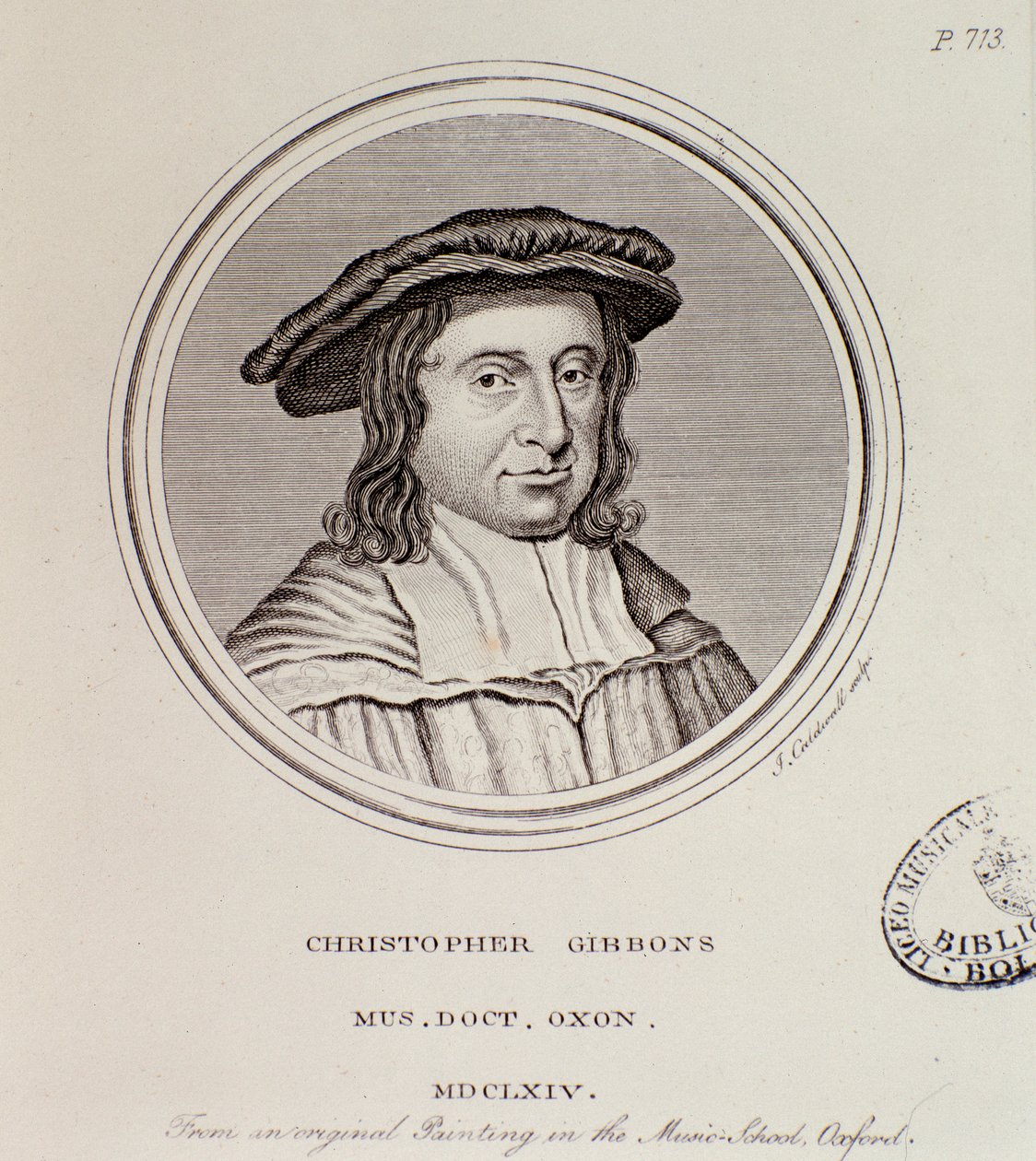 Portrait de Christopher Gibbons (1615-1676) compositeur britannique - English School