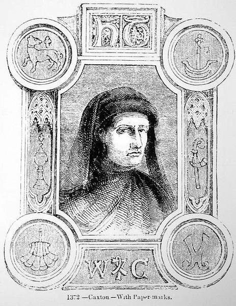 Portrait de William Caxton (c.1422-91) et sa Marque d