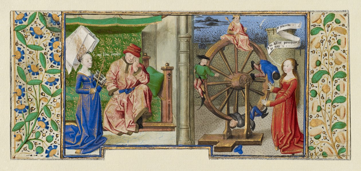 Miniature de Boèce, Consolation de philosophie, c.1460-70 - French School
