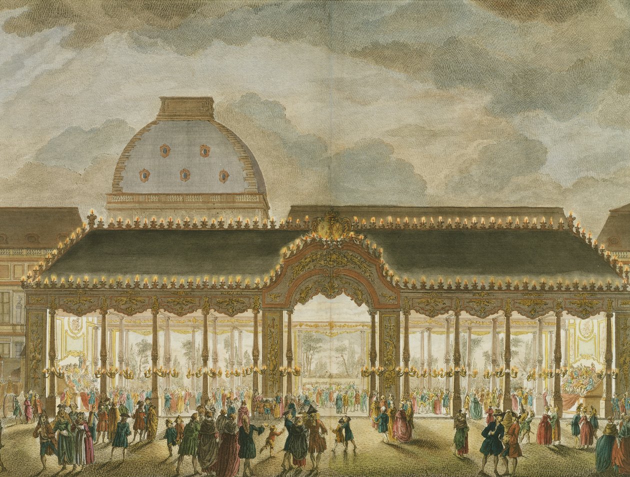 Vue en perspective de la salle du Carrousel, construite à l