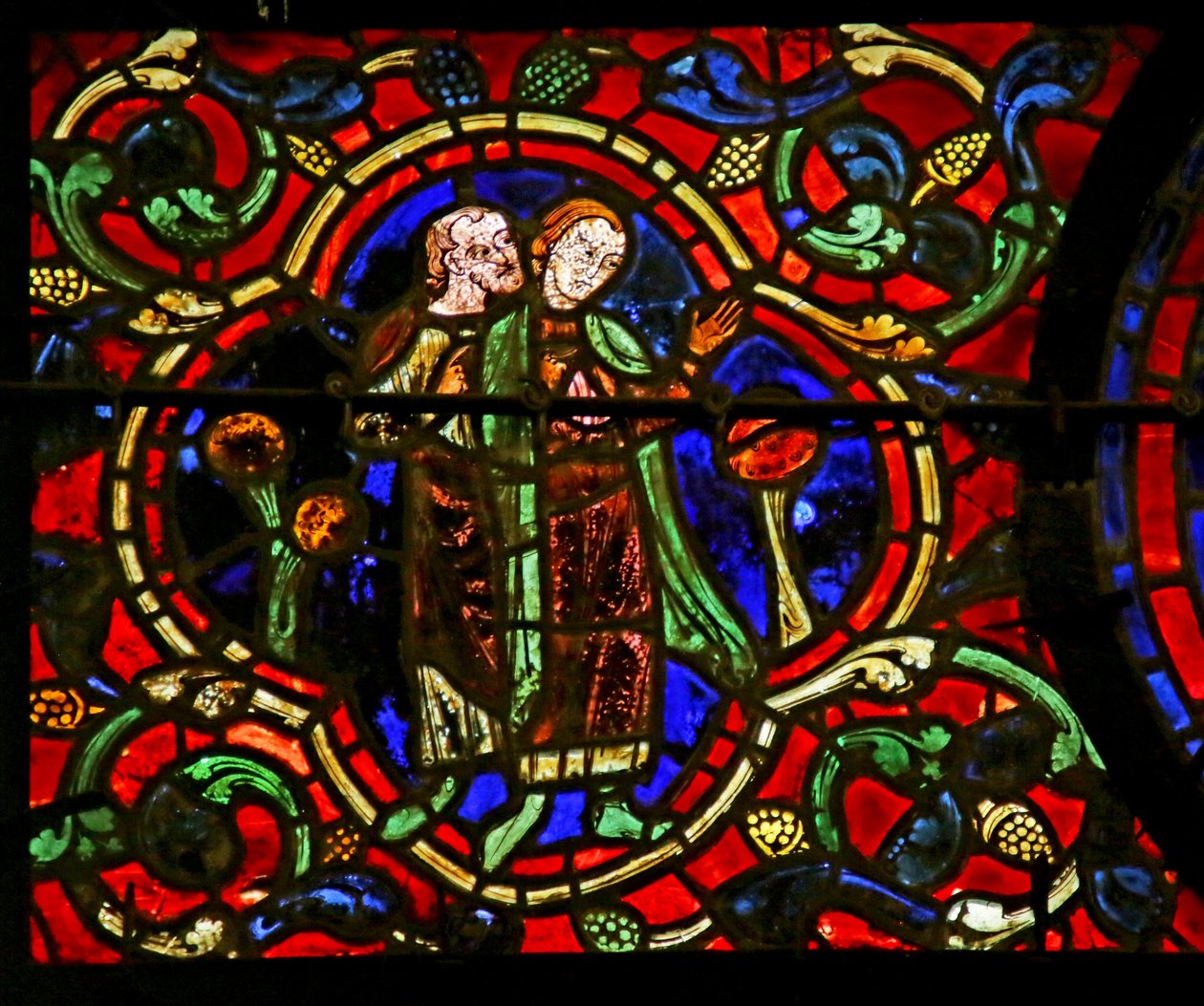 Regardant la consécration, scène de la vie de Saint Martin, cathédrale de Chartres - French School