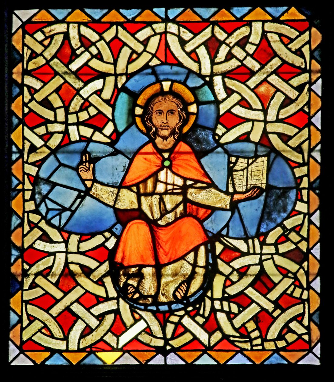 Vitrail représentant le Christ - French School