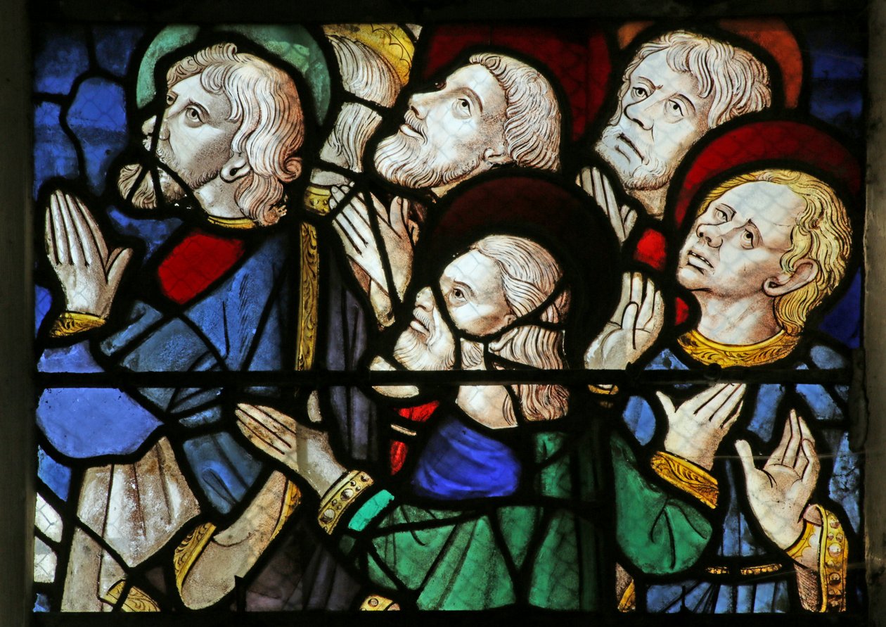 Fenêtre représentant des Personnes à la Seconde Venue du Christ - French School