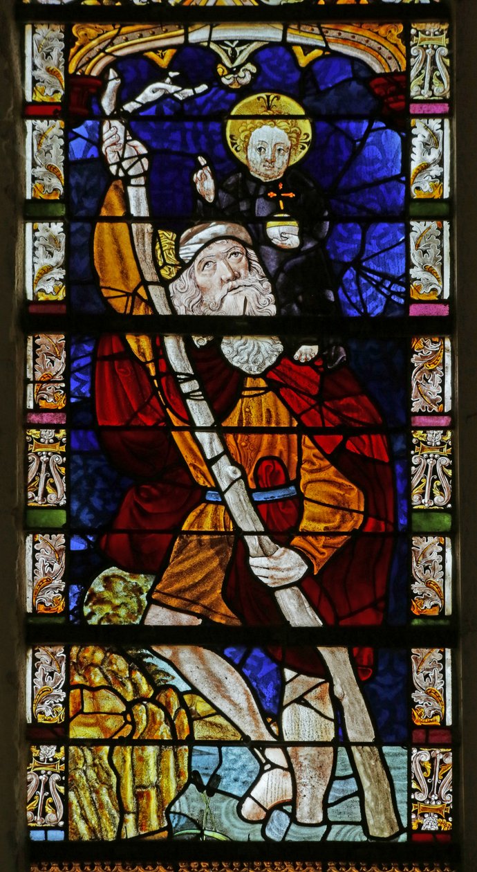 Fenêtre représentant Saint Christophe - French School