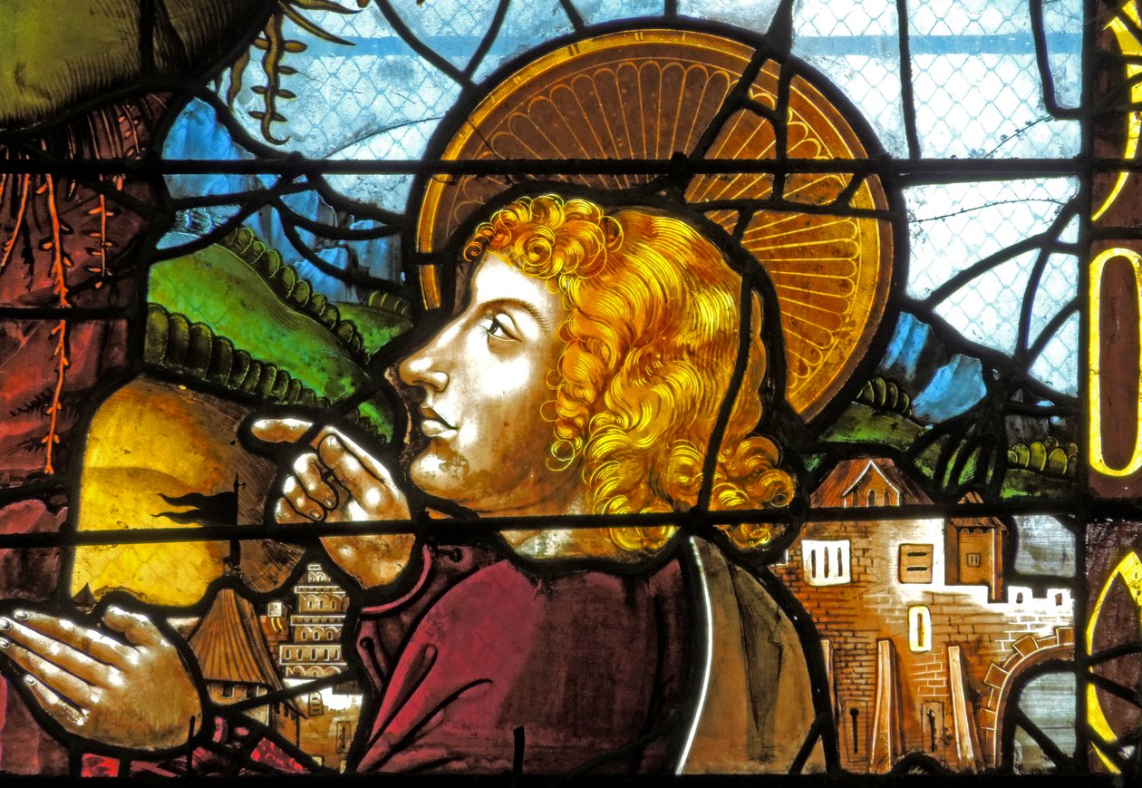 Vitrail représentant Saint Jean à la Transfiguration - French School