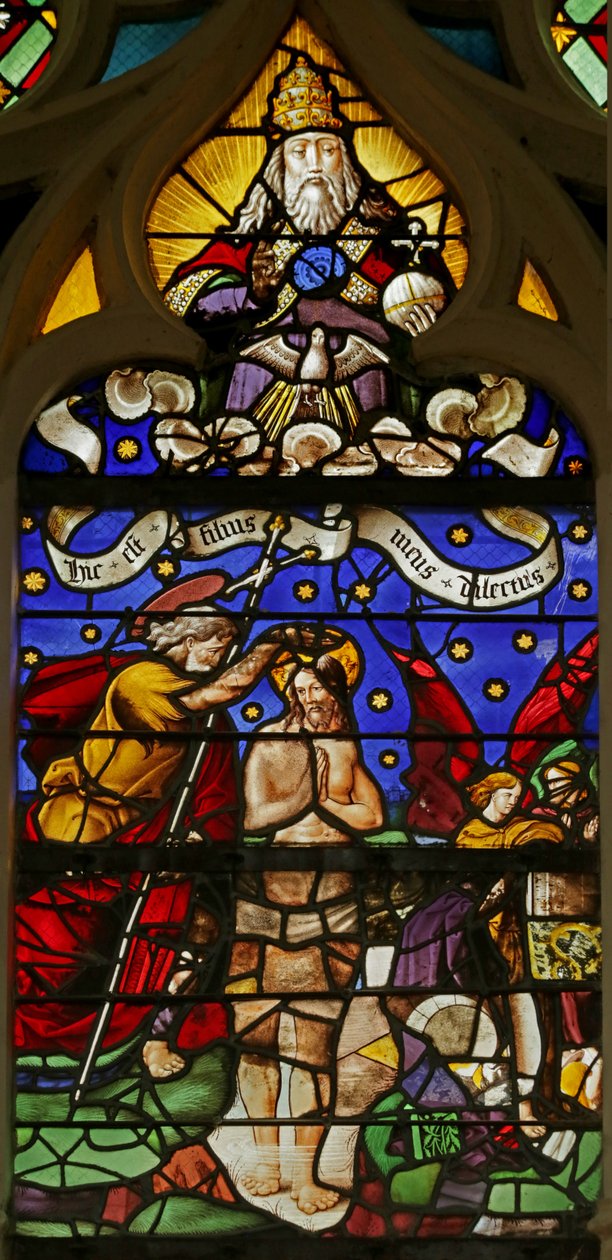 Fenêtre représentant le Baptême dans le Jourdain - French School
