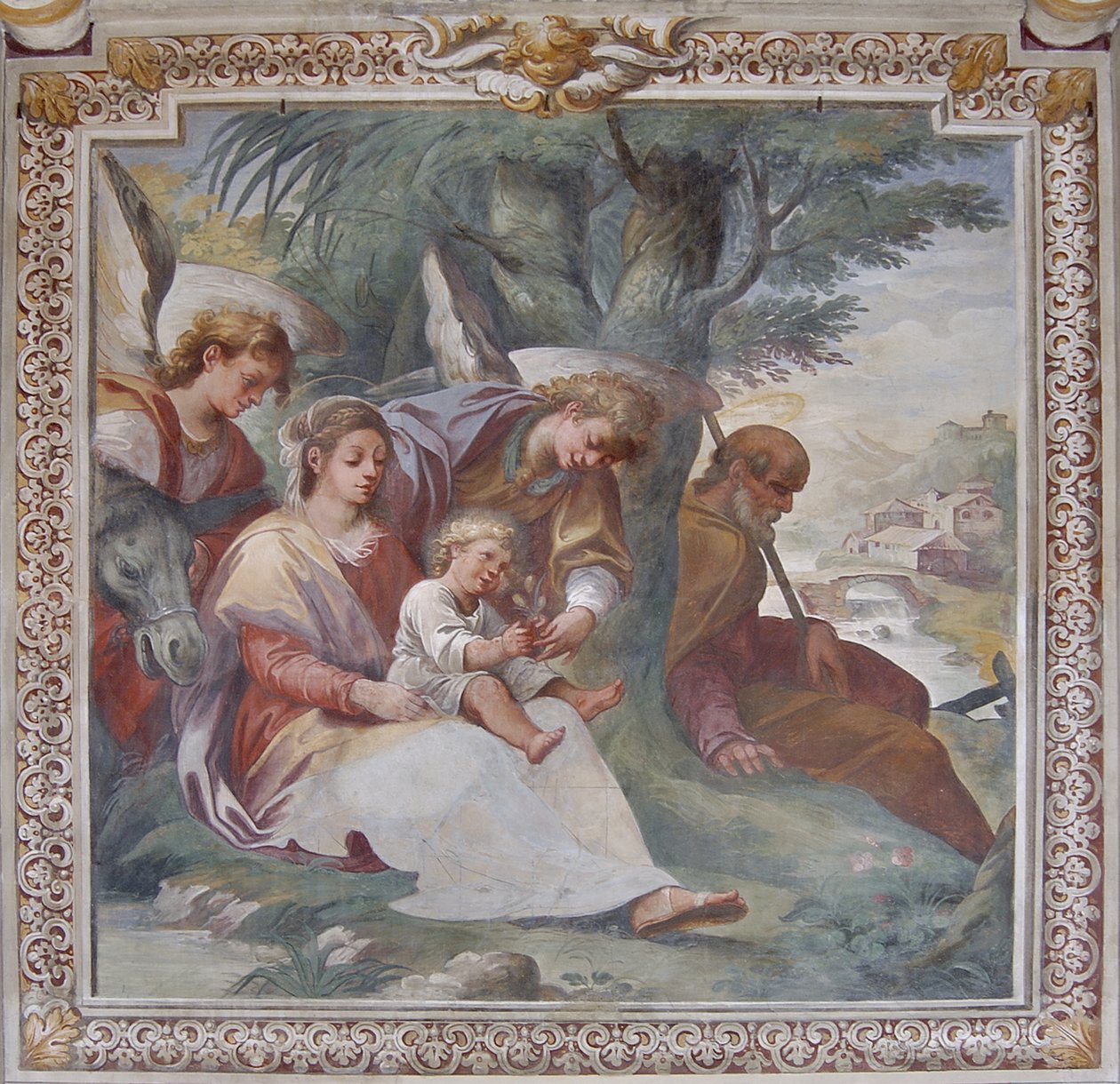 Repos pendant la fuite en Égypte, Chapelle de Santa Margherita - Italian School