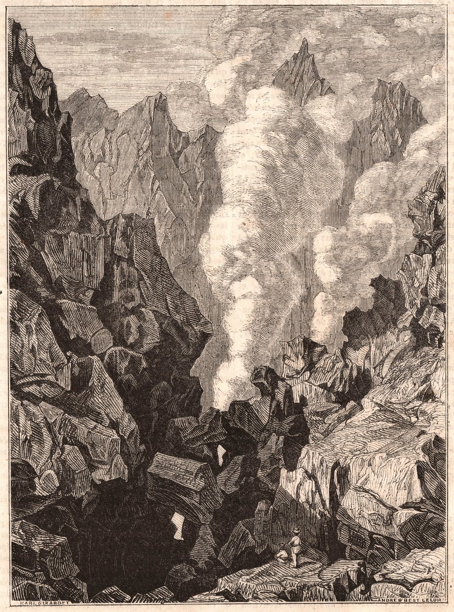 Vue du cratère du volcan de la Grande Soufrière en Guadeloupe - Unknown