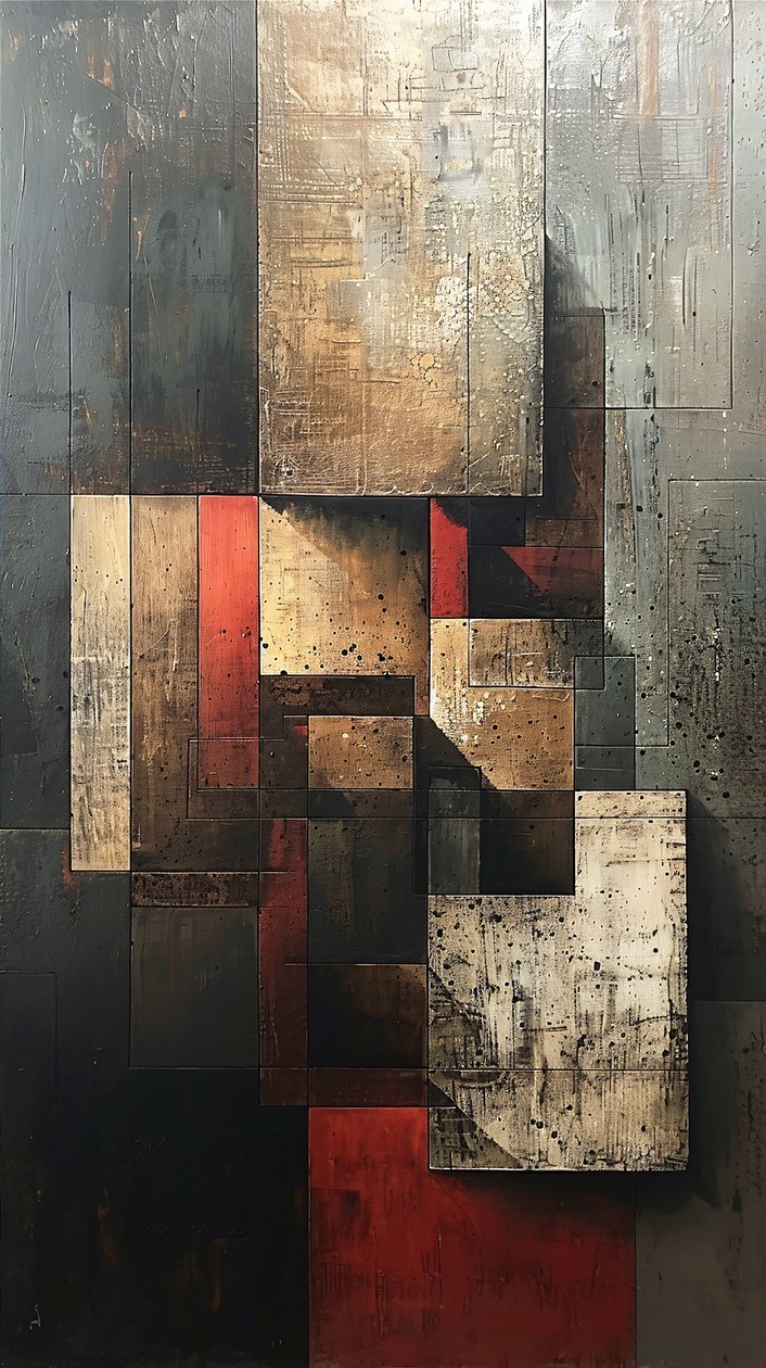 Peinture de motifs abstraits : formes géométriques pour impressions murales verticales - F. Abderrahim