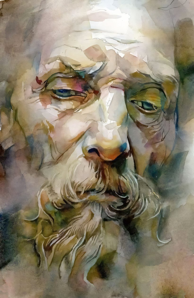 Vieil homme sage avec une barbe blanche - F. Abderrahim