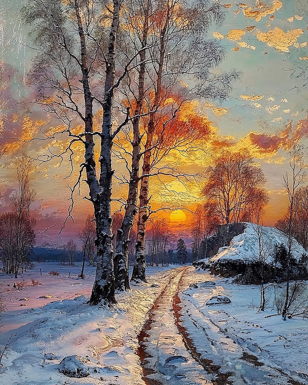 Paysage en hiver couvert de neige - F. Abderrahim