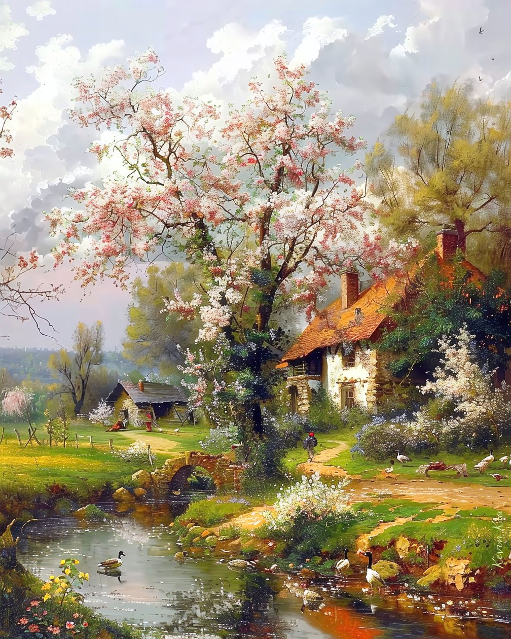Paysage avec chemin pittoresque - F. Abderrahim