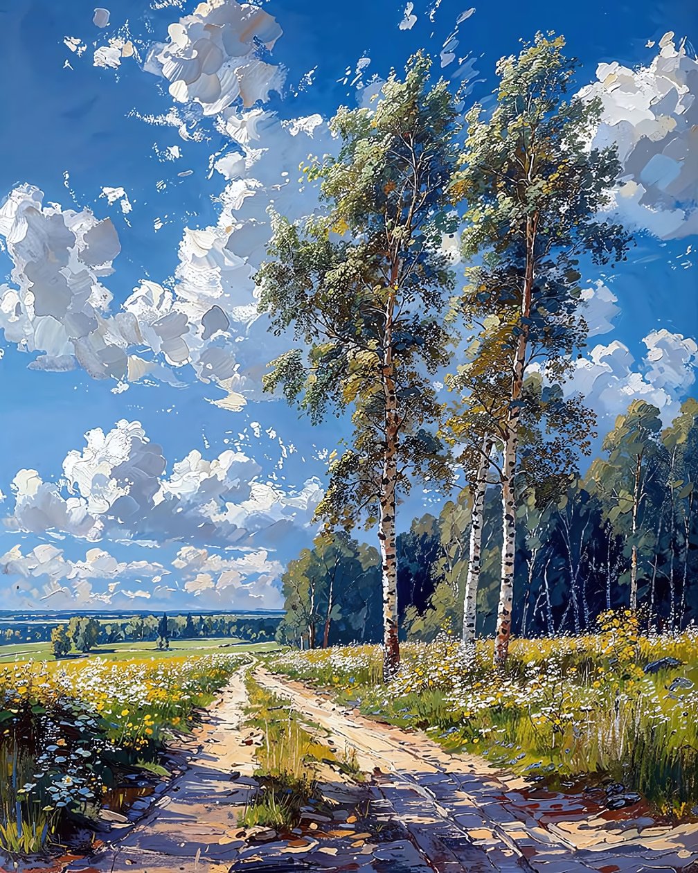 Forêt de bouleaux par une journée ensoleillée - F. Abderrahim