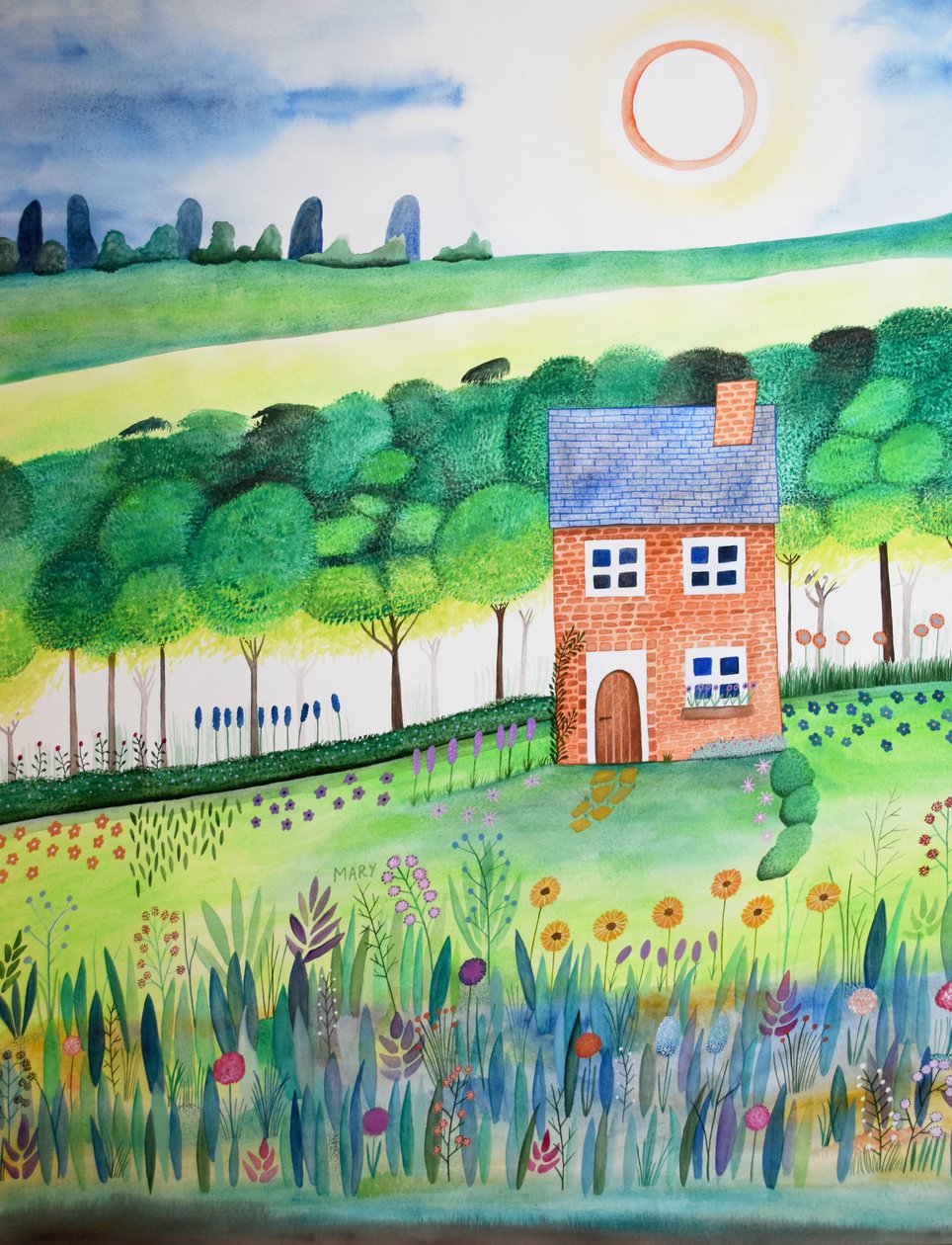 Cabane à la lisière de la forêt - Marys Watercolors