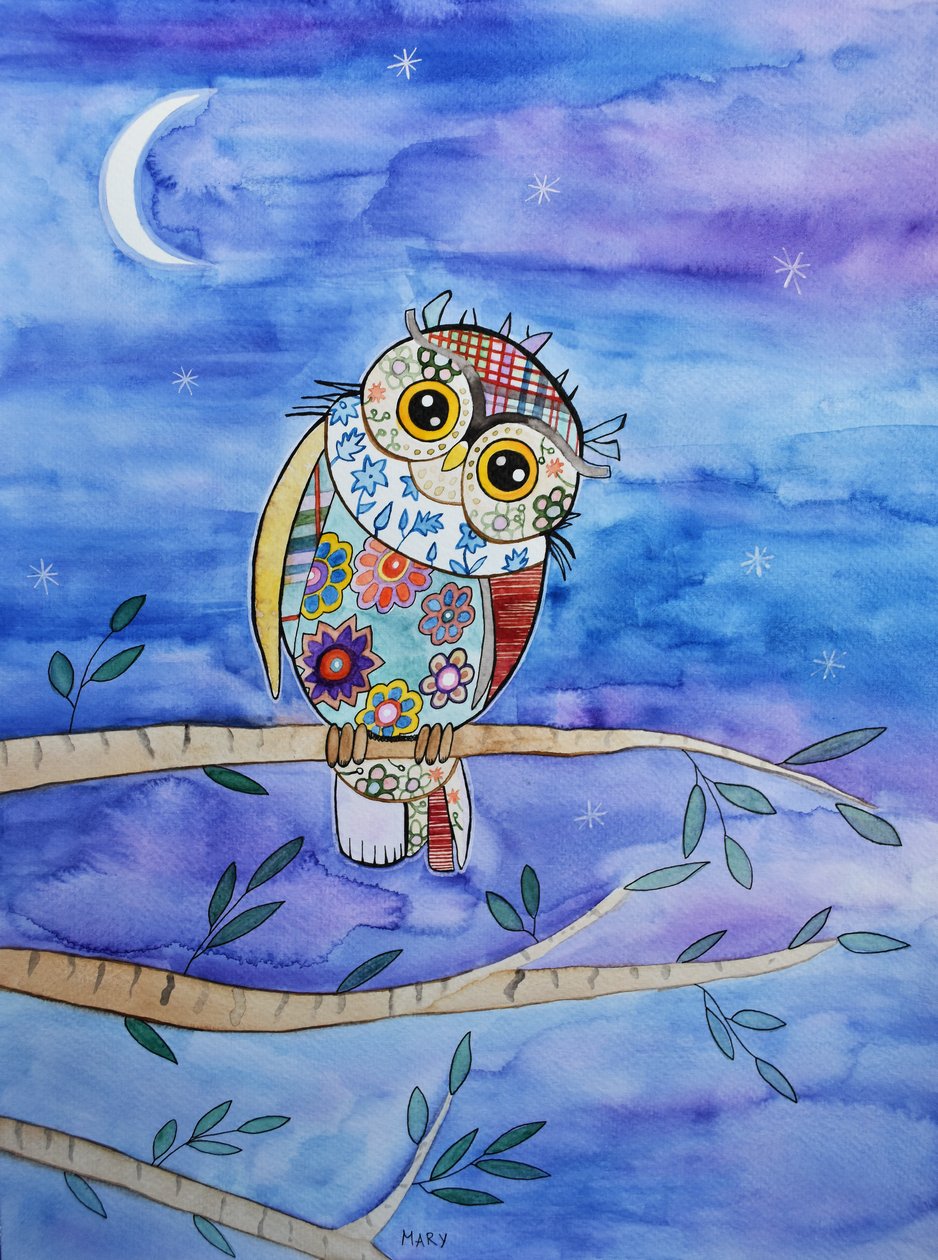 Petite chouette - Marys Watercolors