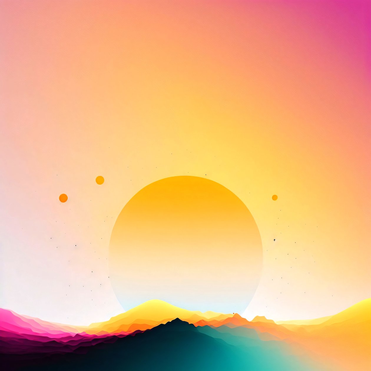 Minimalist Sunrise Galaxy Colors on White, wall art | print on demand - F. Abderrahim