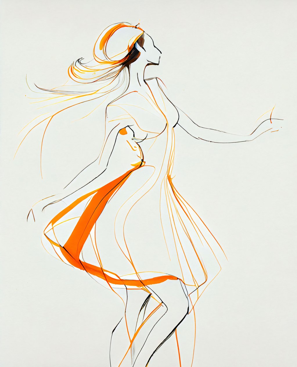 Femme dansant de façon minimaliste dans le style d