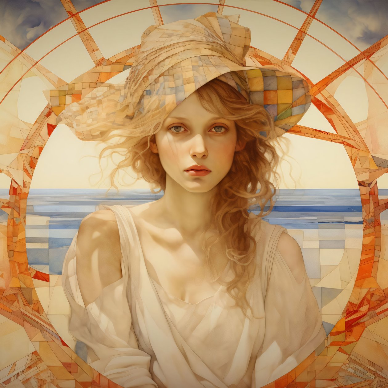 Élégance fantaisiste : Alice dans le rêve de Mucha, décoration murale classique - F. Abderrahim