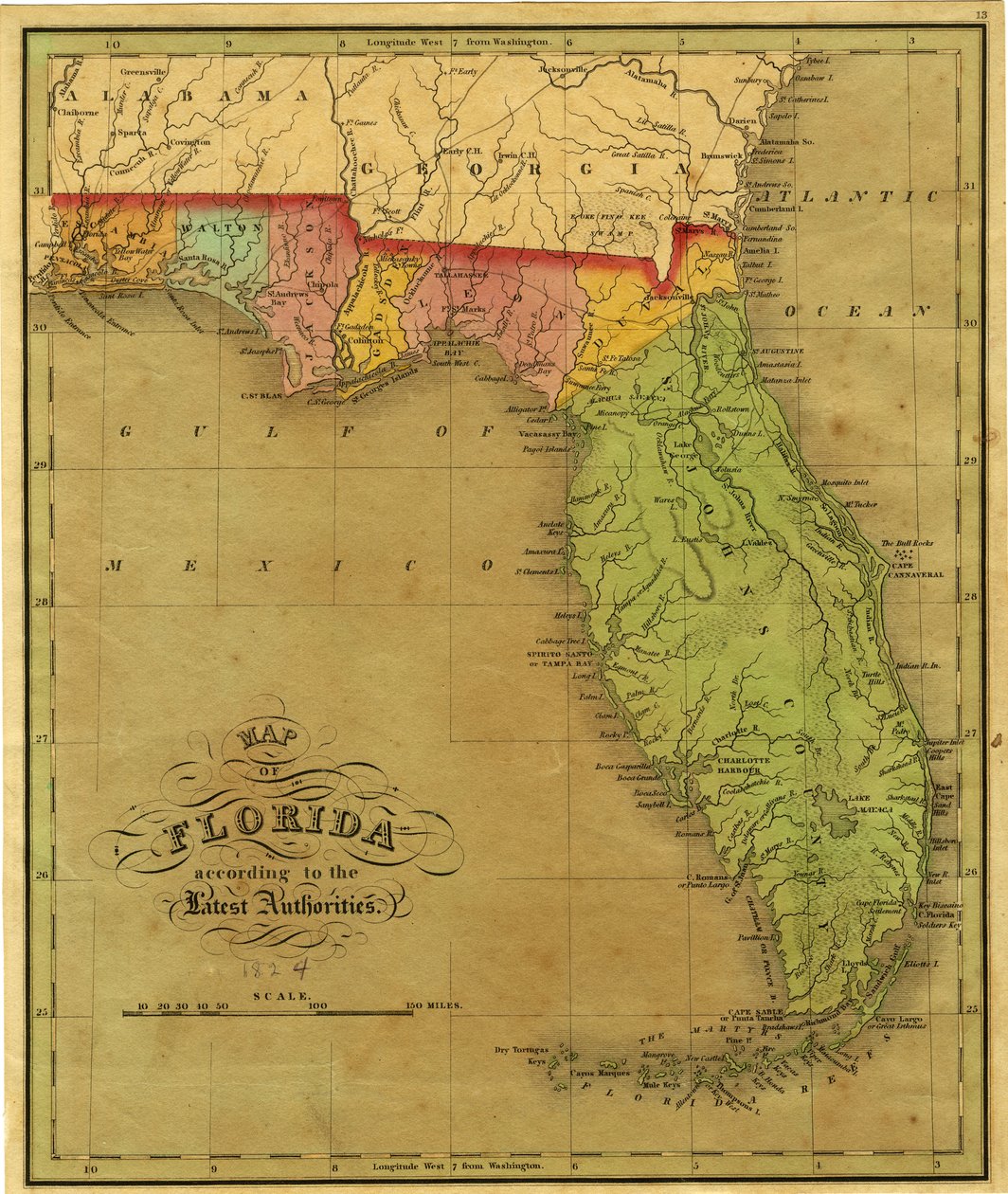 Carte de la Floride, 1826 - A. Finley