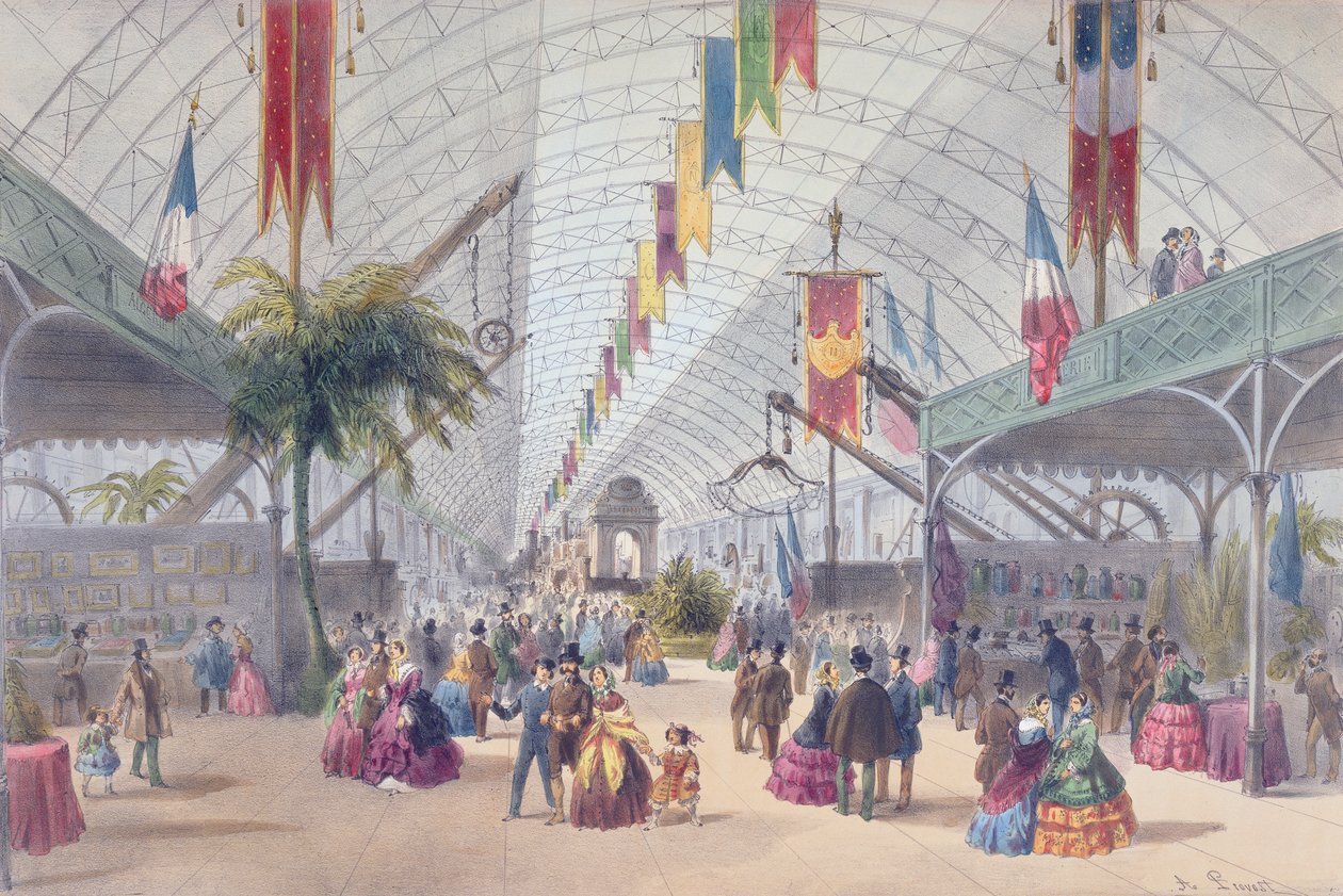 Vue intérieure de la Galerie des Machines et de la section Algérie de l