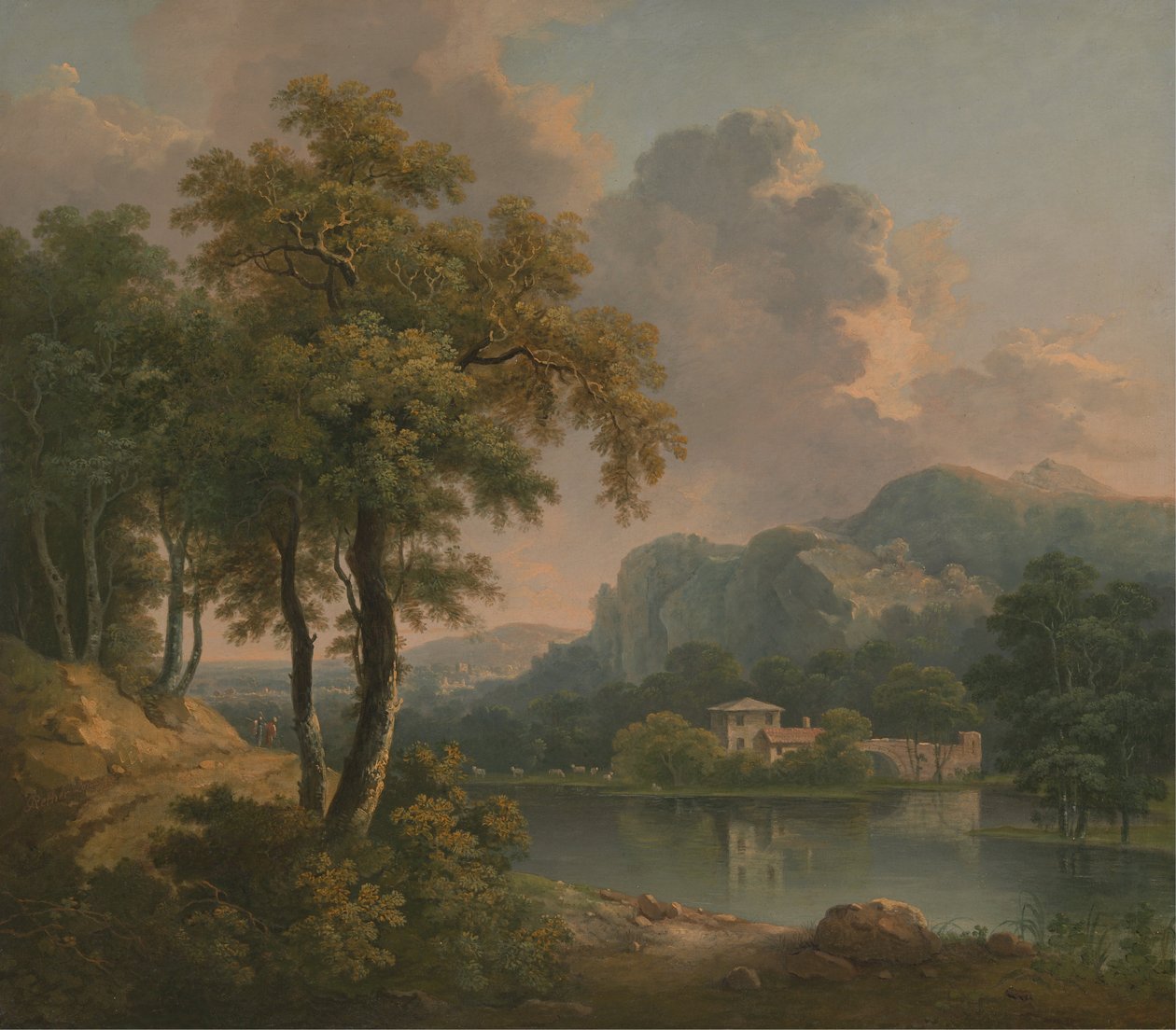 Paysage boisé et vallonné - Abraham Pether