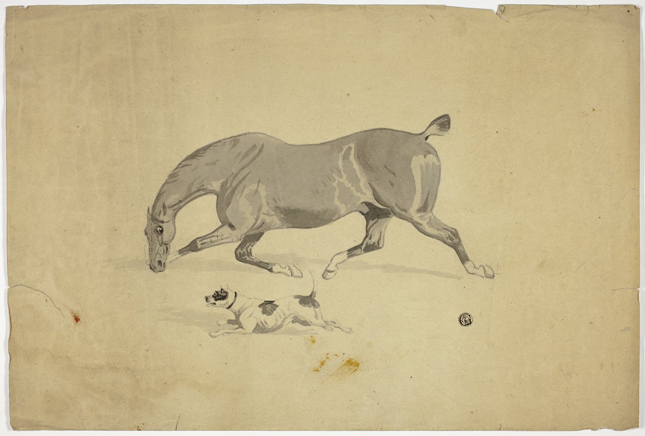 Cheval et chien en course - Abraham Cooper