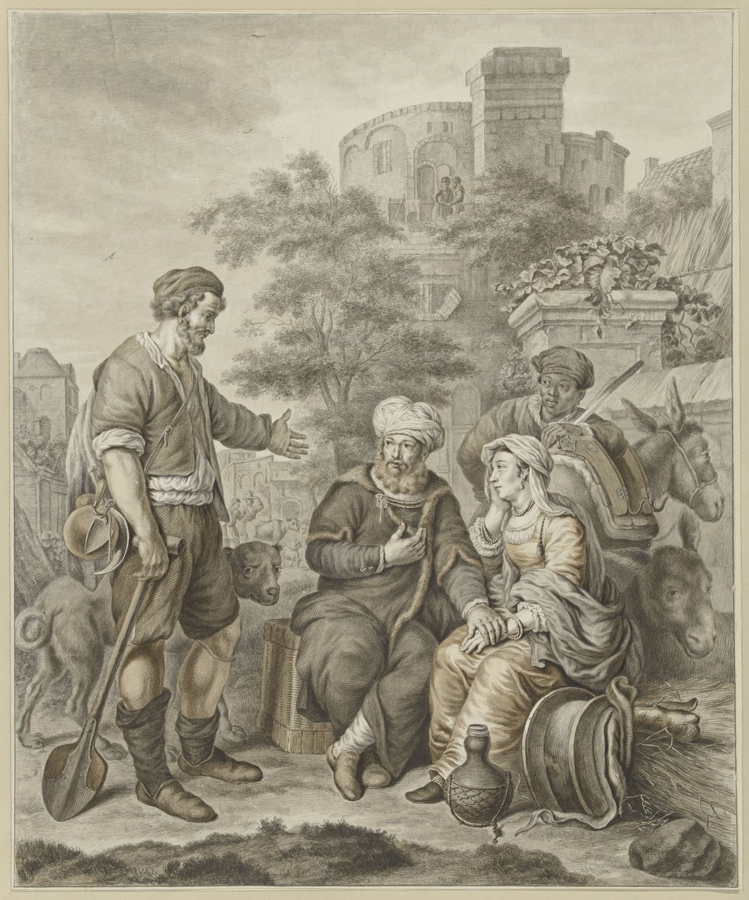 Le Lévite et sa concubine à Gibea - Abraham Delfos
