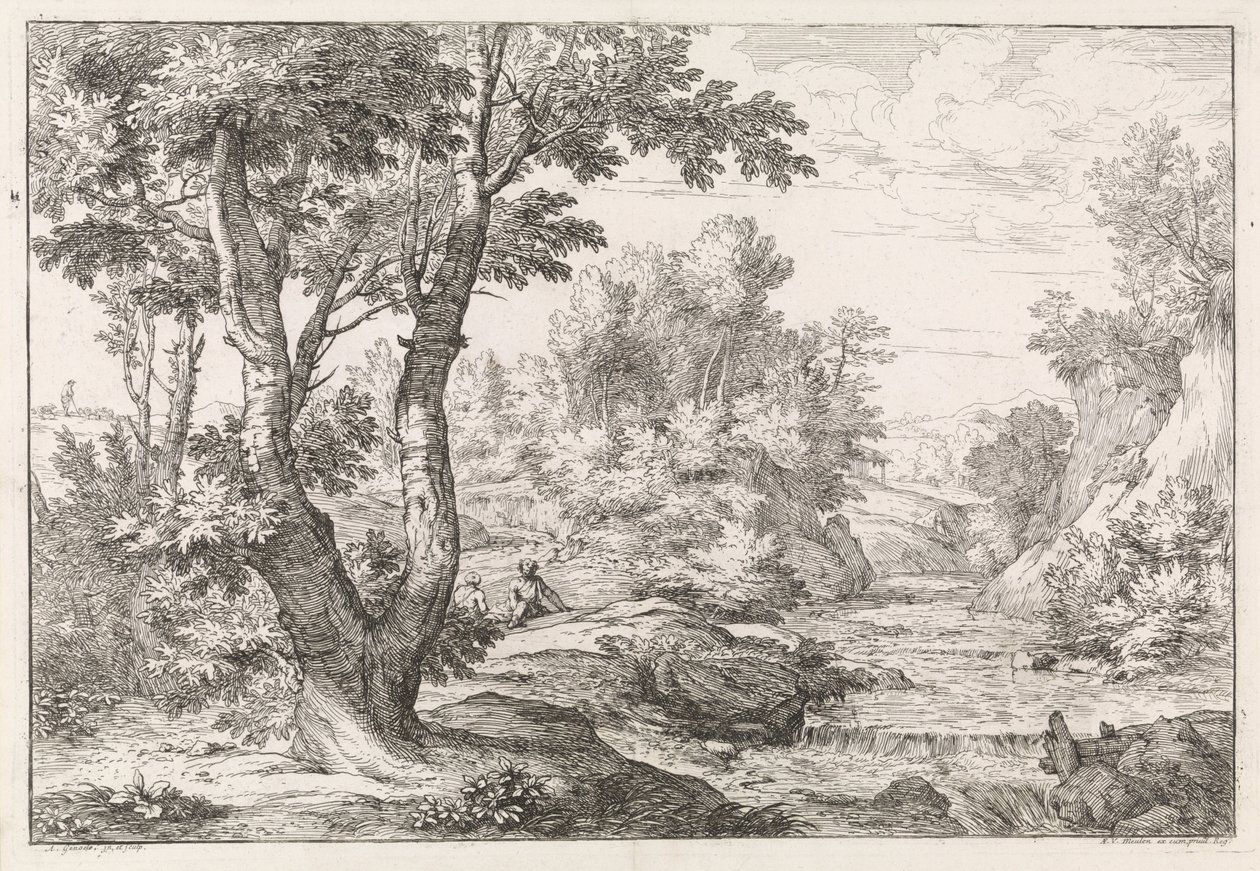 Paysage avec rivière - Abraham Genoels