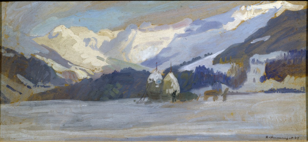 Paysage enneigé près des Diablerets - Abraham Hermanjat