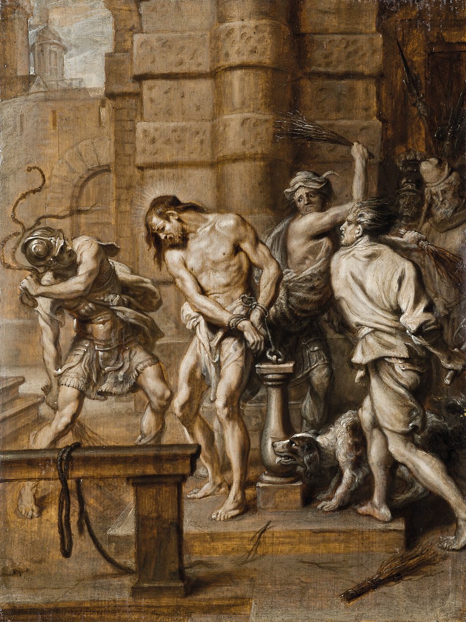 La flagellation, en brunaille - Abraham Jansz. van Diepenbeeck